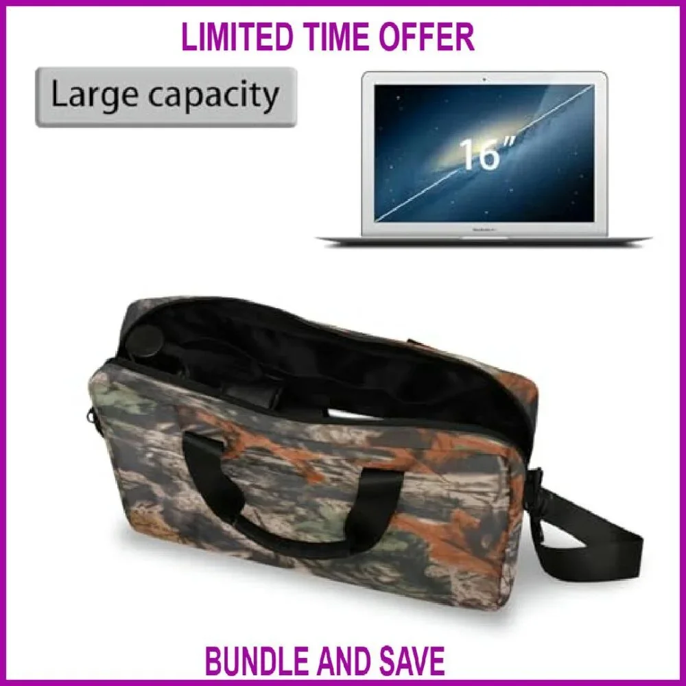 Large 16-Inch Laptop Shoulder Bag, Polyester Messenger Briefcase with Padded